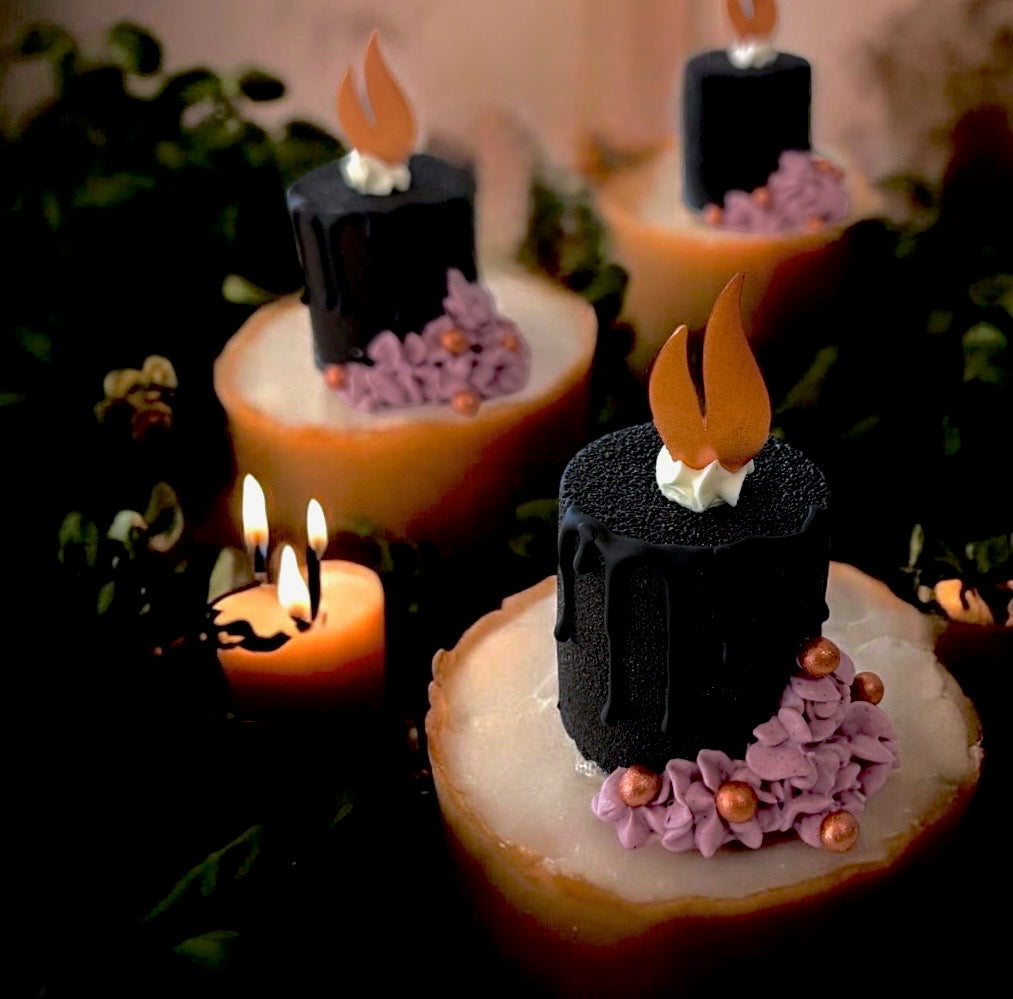 LA BOUGIE - LE CASSIS - DESSERT INDIVIDUEL SANS GLUTEN - HALLOWEEN