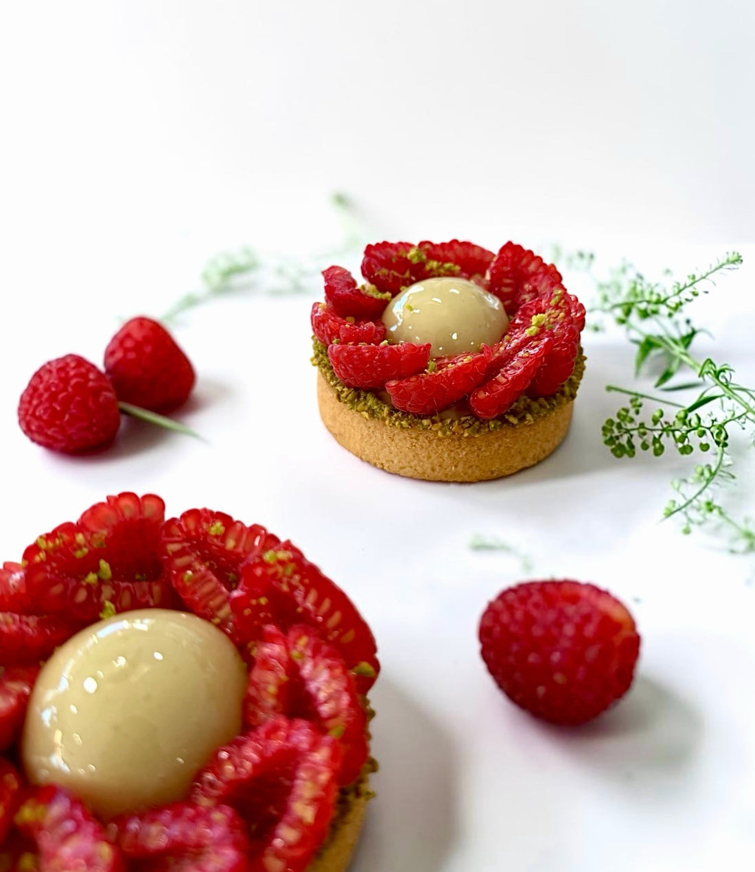 LA TARTE FRAMBOISE PISTACHE - DESSERT INDIVIDUEL